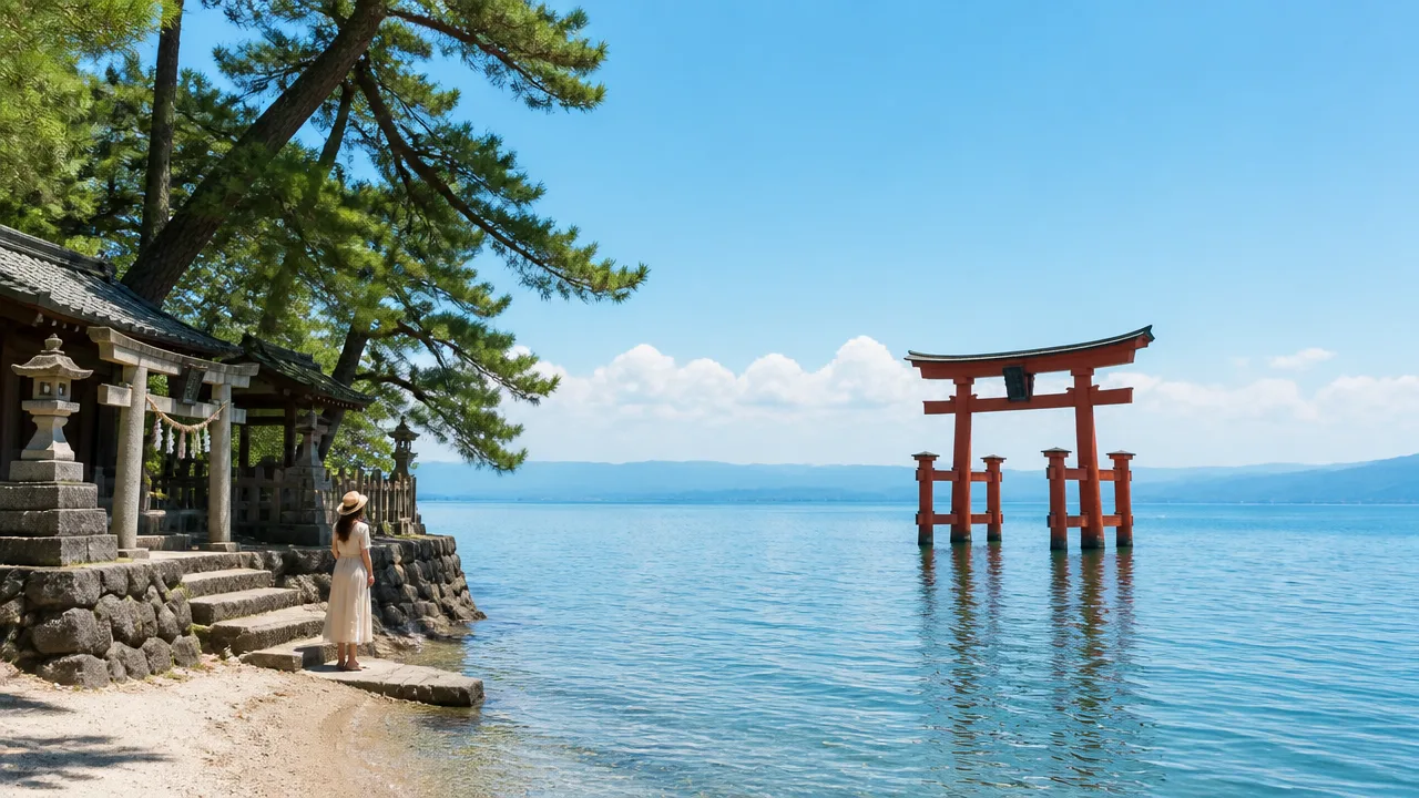 湖上の大鳥居を望む非日常の景色スポット、白鬚神社の見どころとアクセス